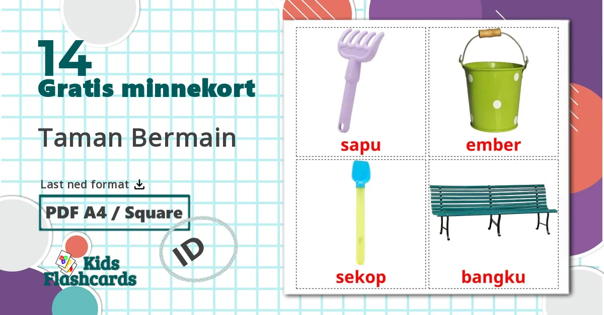 14 Taman Bermain bildekort