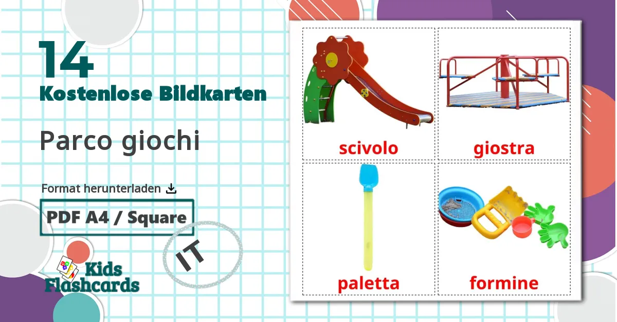 14 Bildkarten für Parco giochi