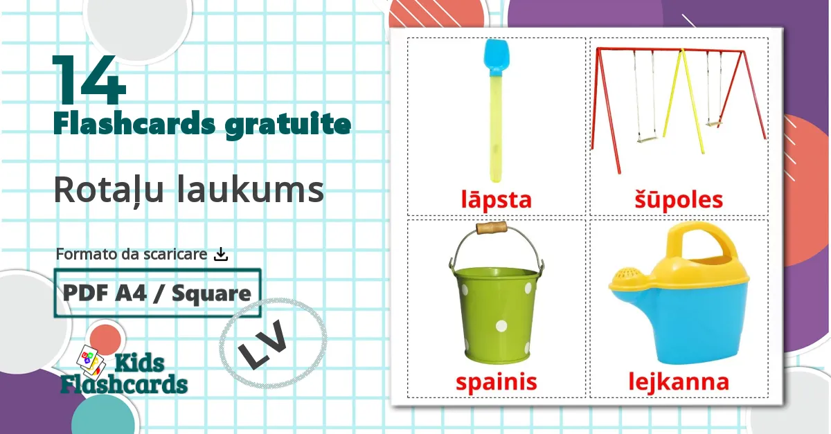 14 flashcards di Rotaļu laukums