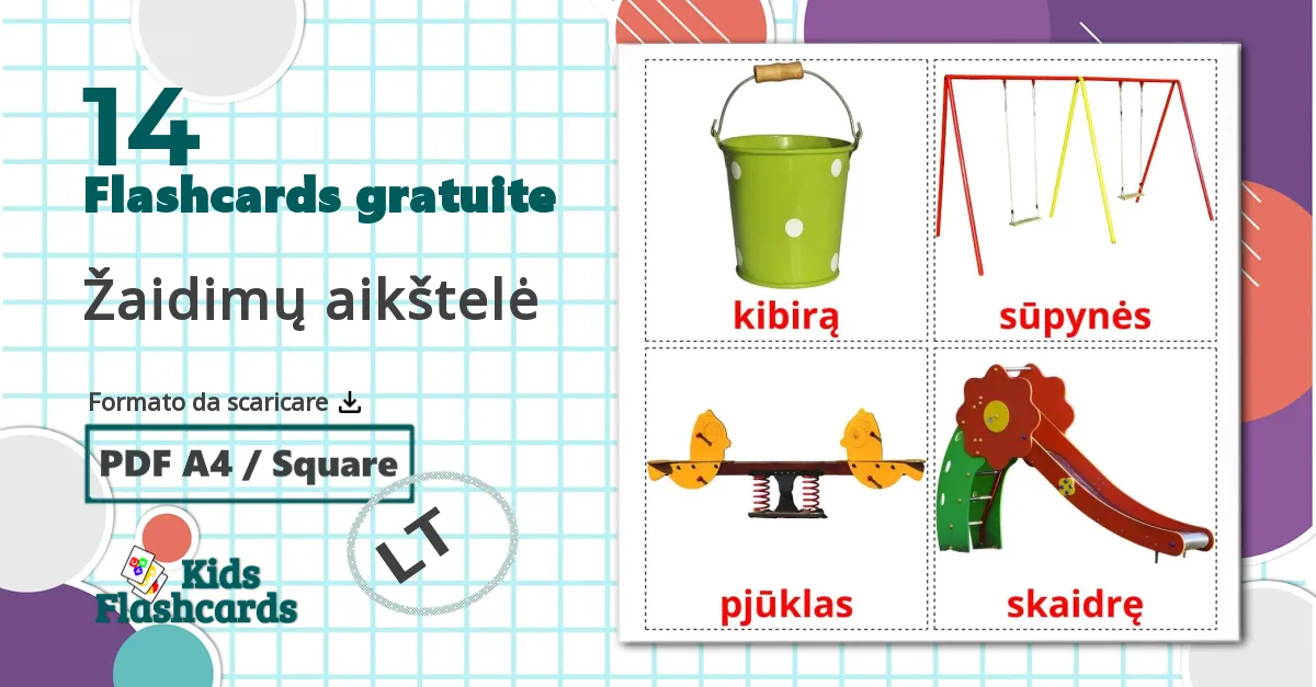 14 flashcards di Žaidimų aikštelė