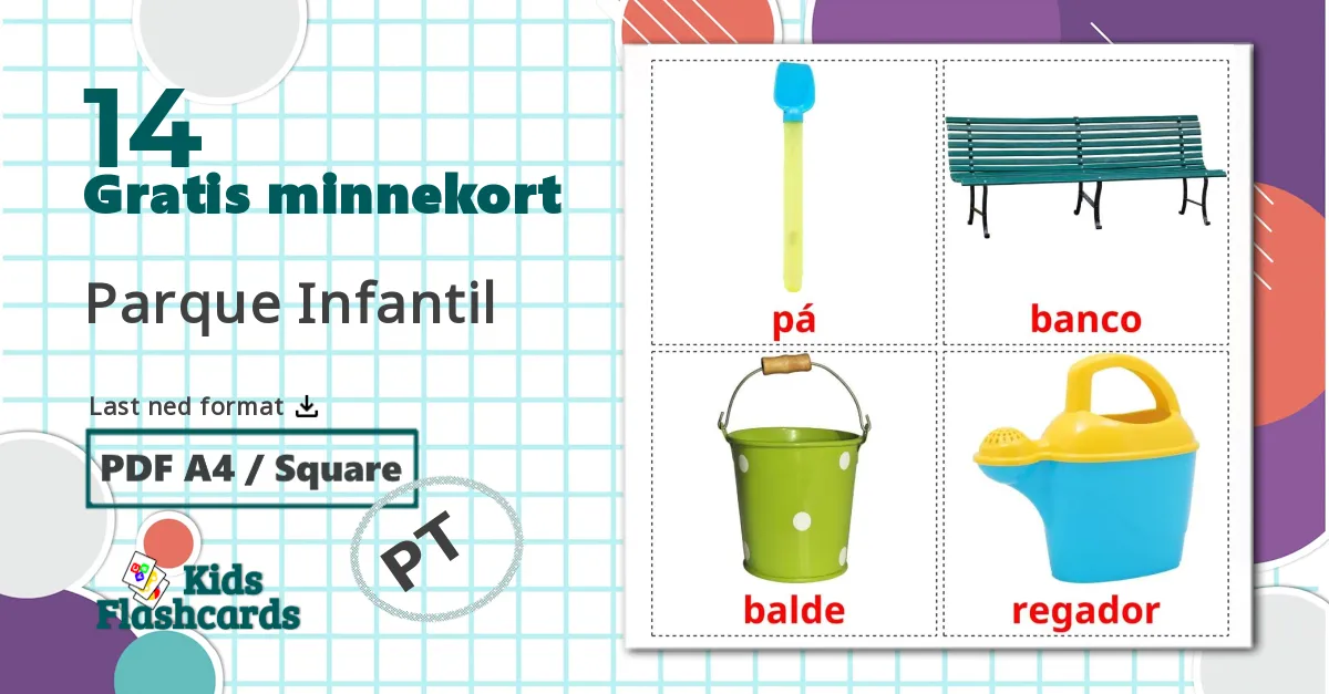 14 Parque Infantil billedkort for børn