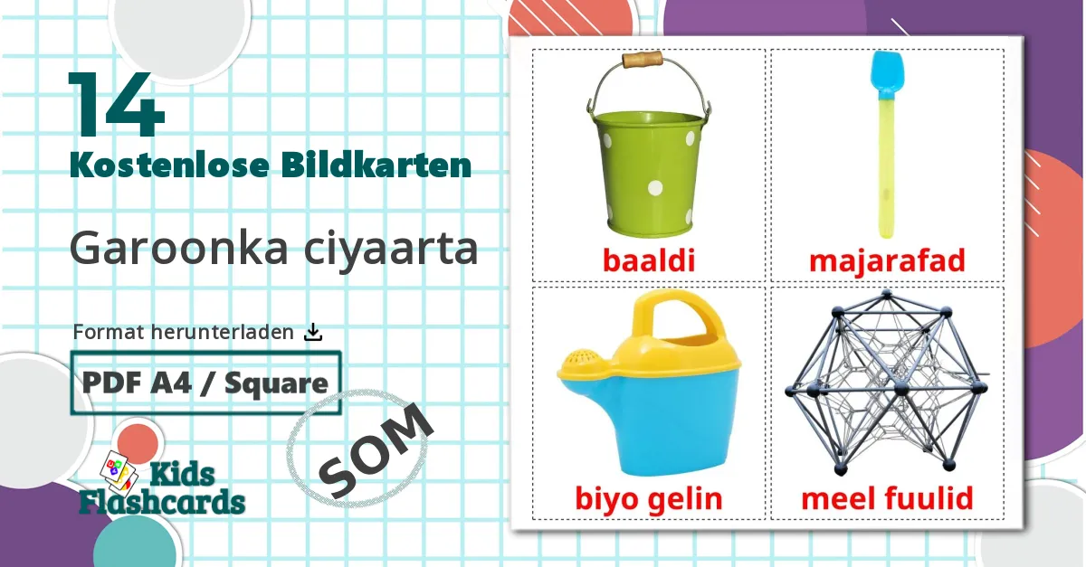 14 Bildkarten für Garoonka ciyaarta