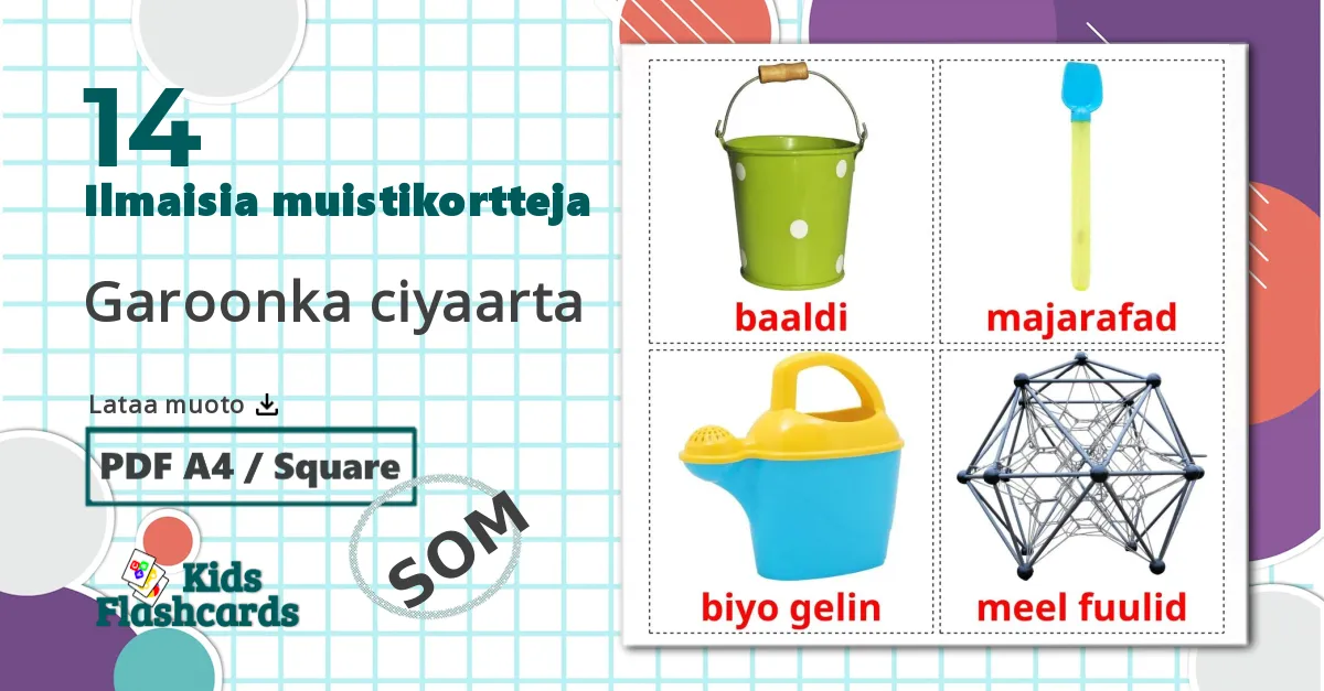 14 Garoonka ciyaarta lasten kuvakortit