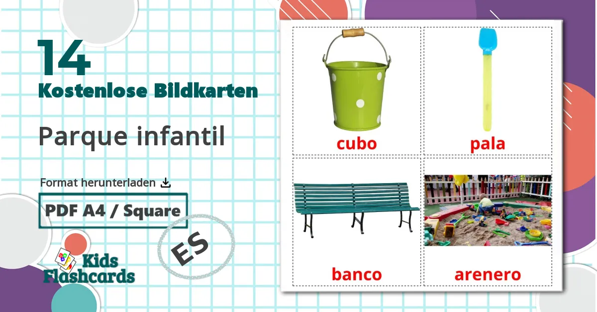 14 Bildkarten für Parque infantil