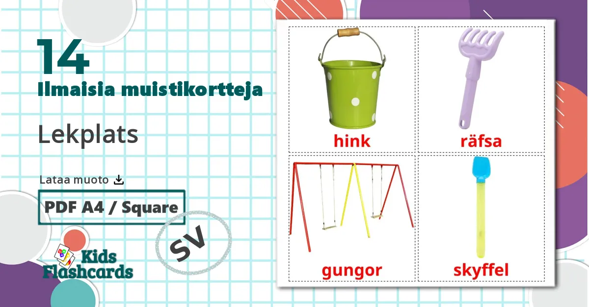 14 Lekplats lasten kuvakortit