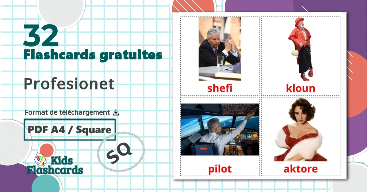 Les Professions Créatives - cartes de vocabulaire albanais