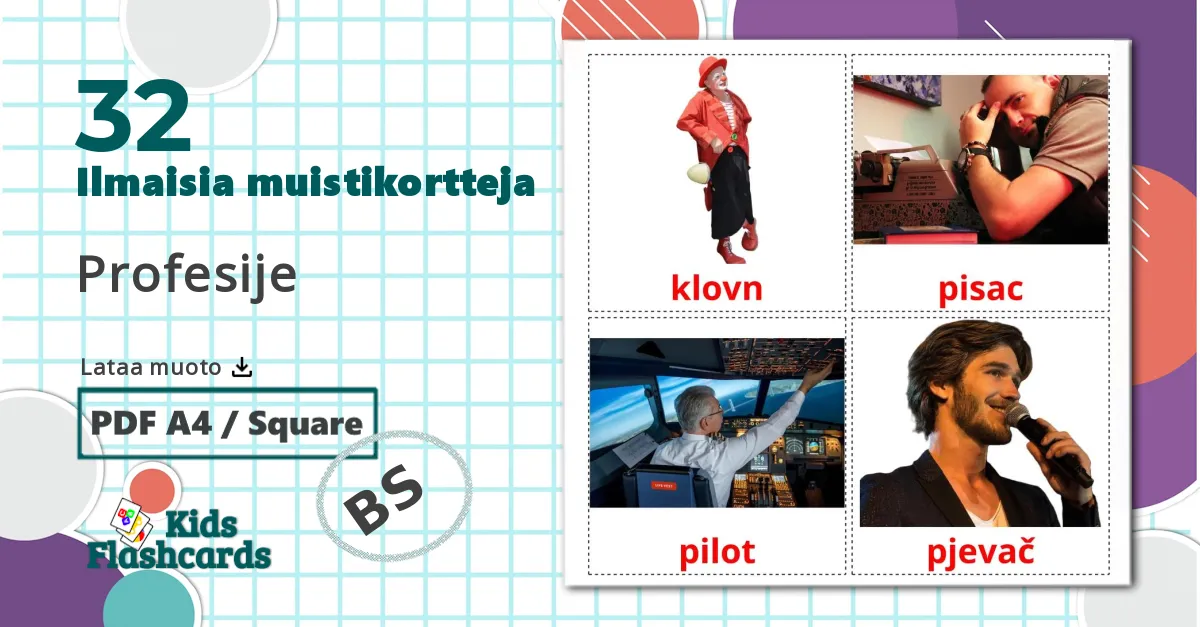 32 Profesije lasten kuvakortit