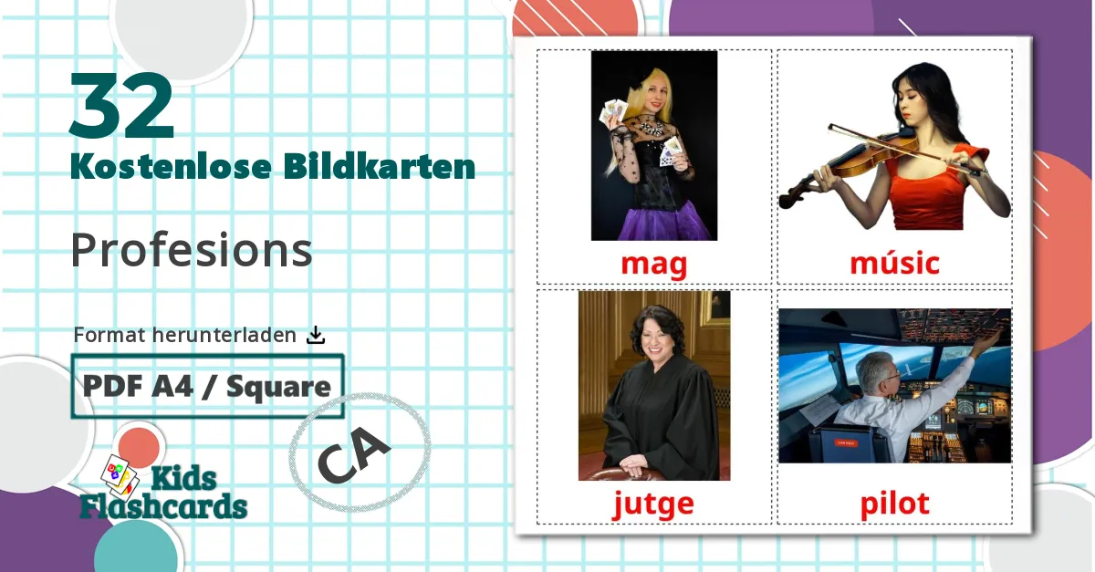 32 Bildkarten für Berufe