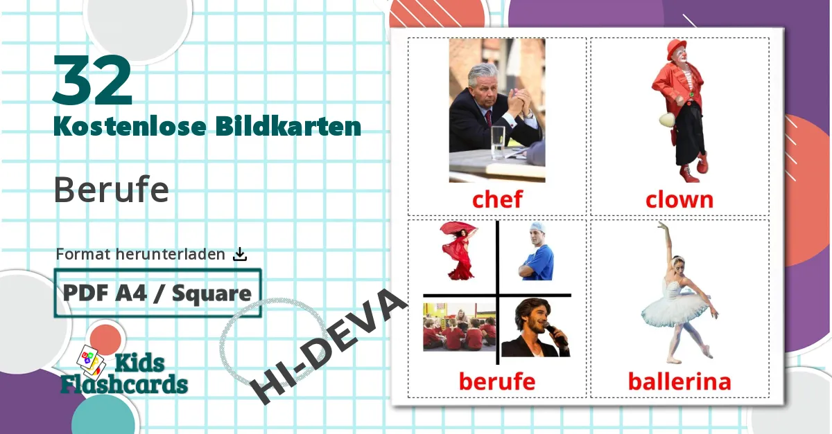 32 Bildkarten für Berufe