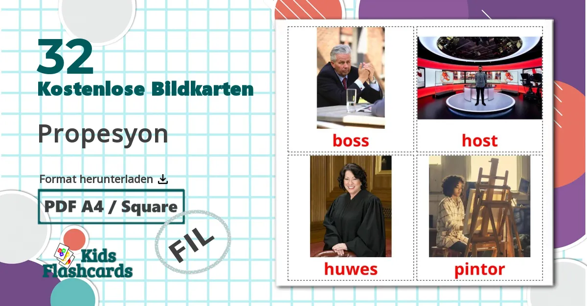 32 Bildkarten für Propesyon