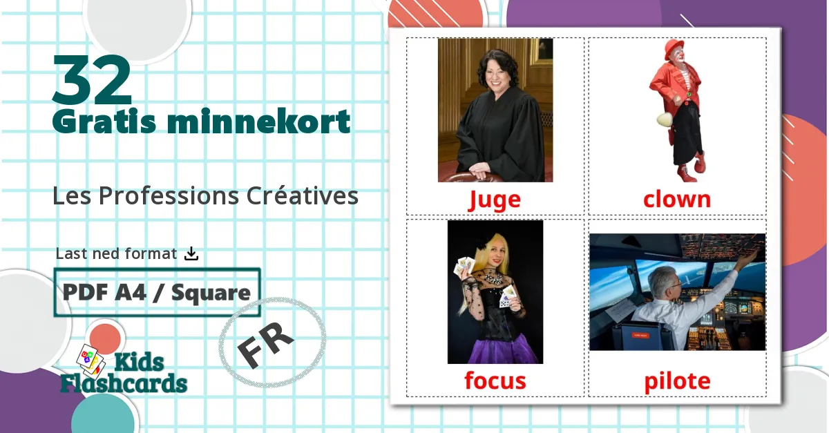 32 Les Professions Créatives bildekort