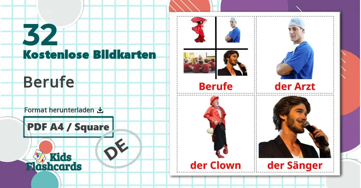 32 Bildkarten für Berufe