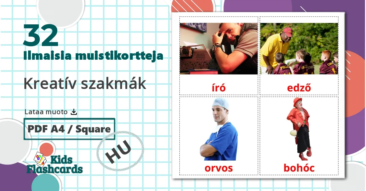 32 Kreatív szakmák lasten kuvakortit