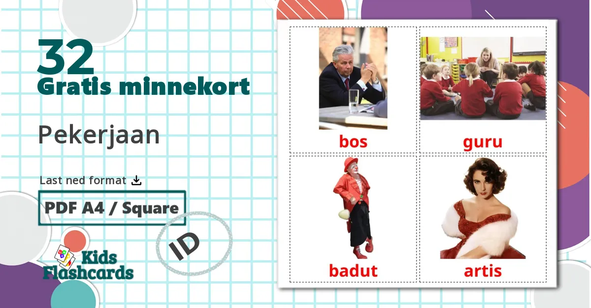 32 Pekerjaan bildekort