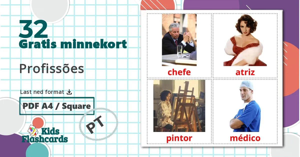 32 Profissões bildekort