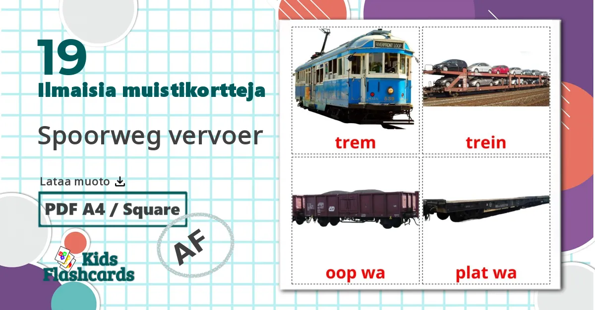 19 Spoorweg vervoer lasten kuvakortit