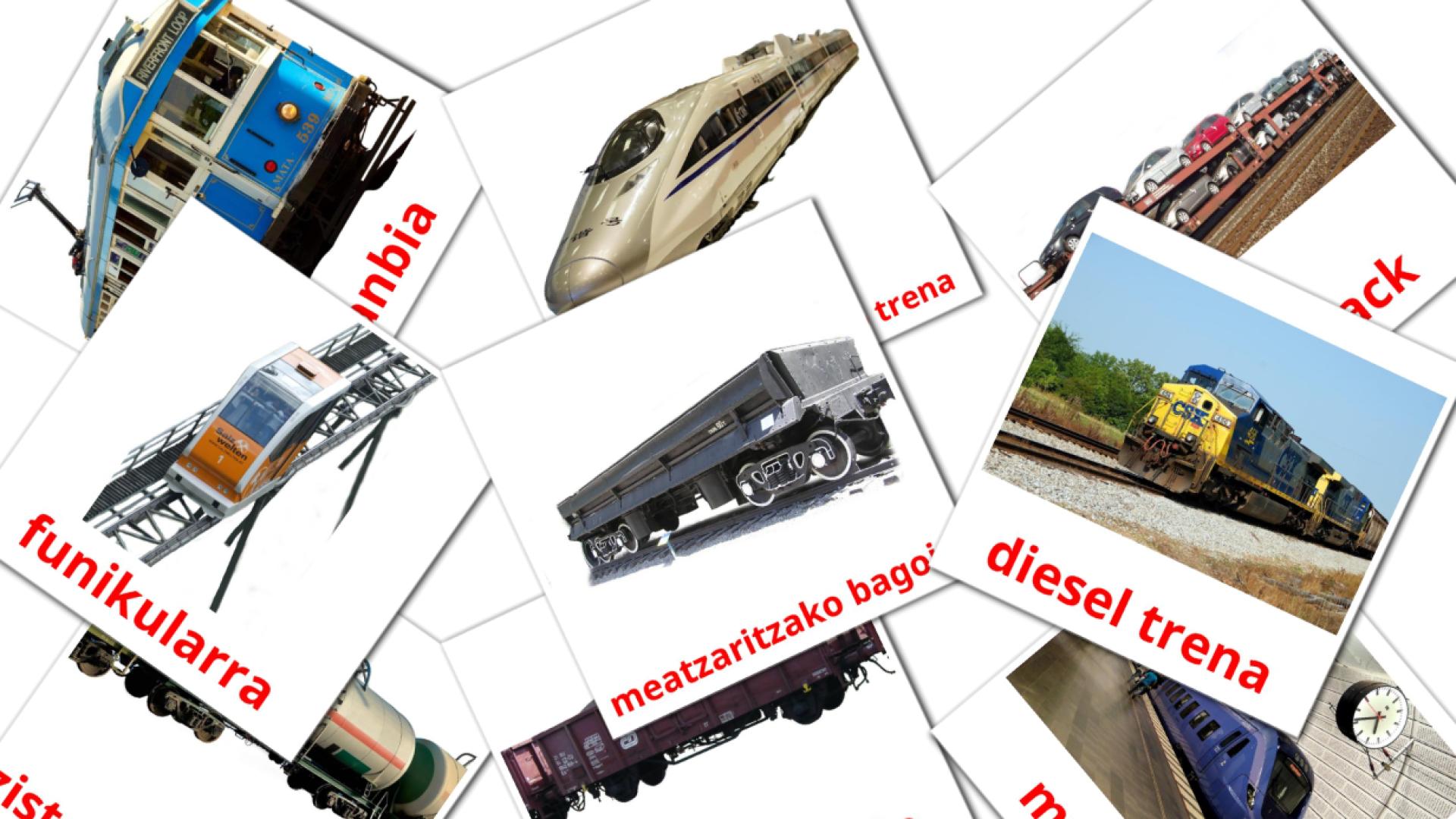 Rail transport - basque vocabulary cards