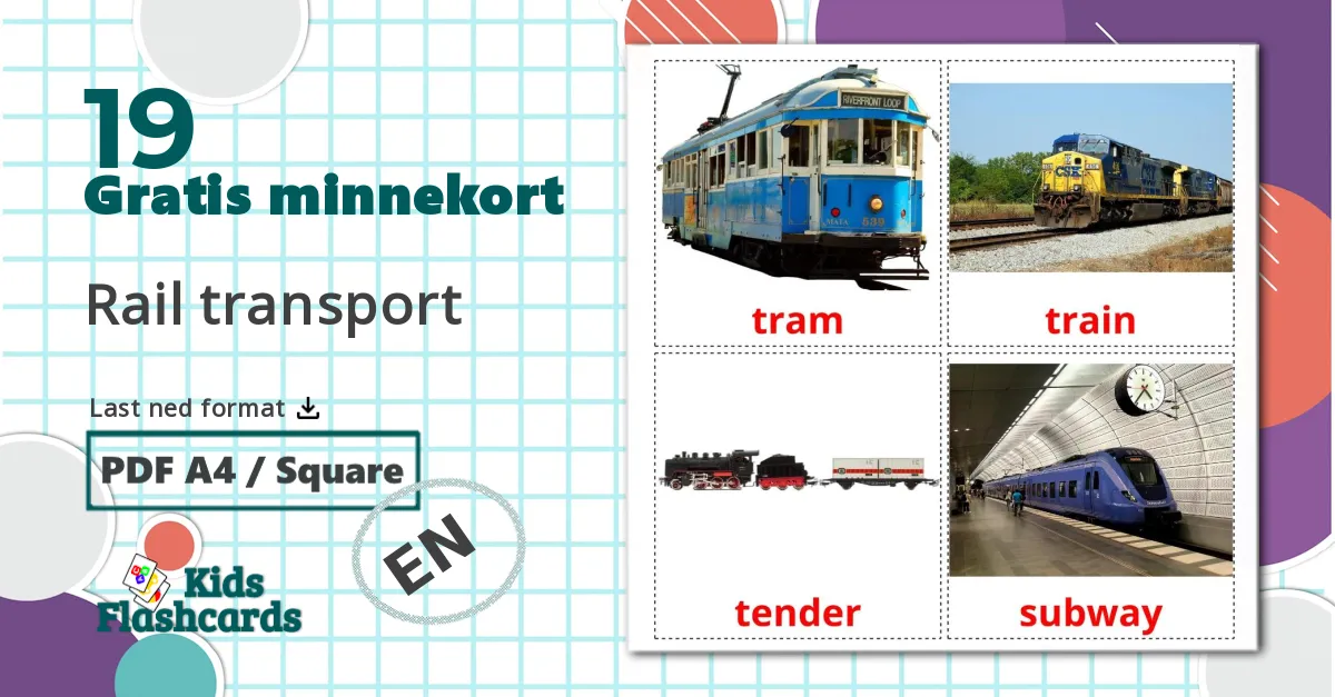 19 Rail transport bildekort