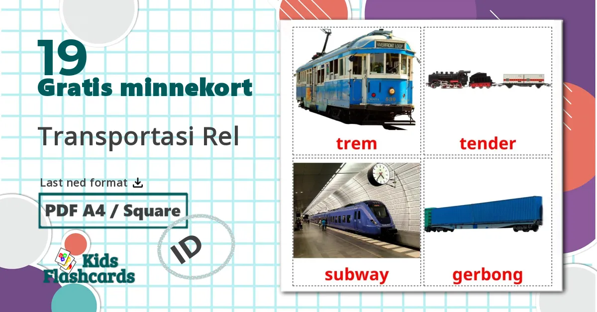 19 Transportasi Rel bildekort