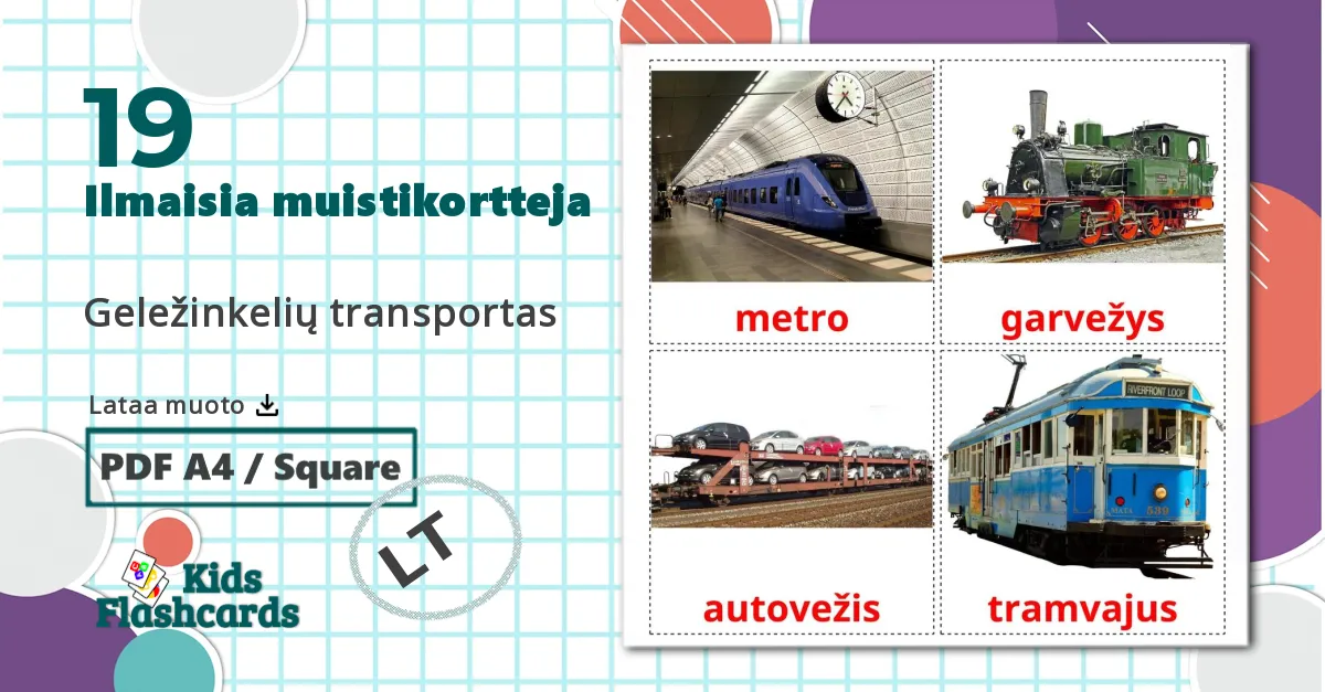 19 Geležinkelių transportas lasten kuvakortit