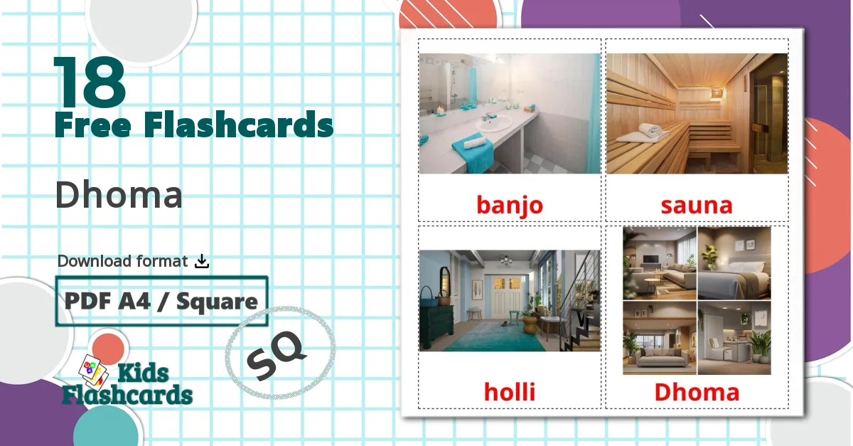 Rooms - albanian vocabulary cards