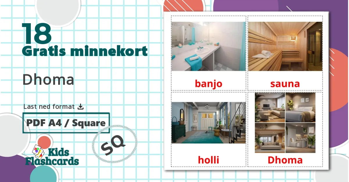 Rom - Ordforrådskort for albansk