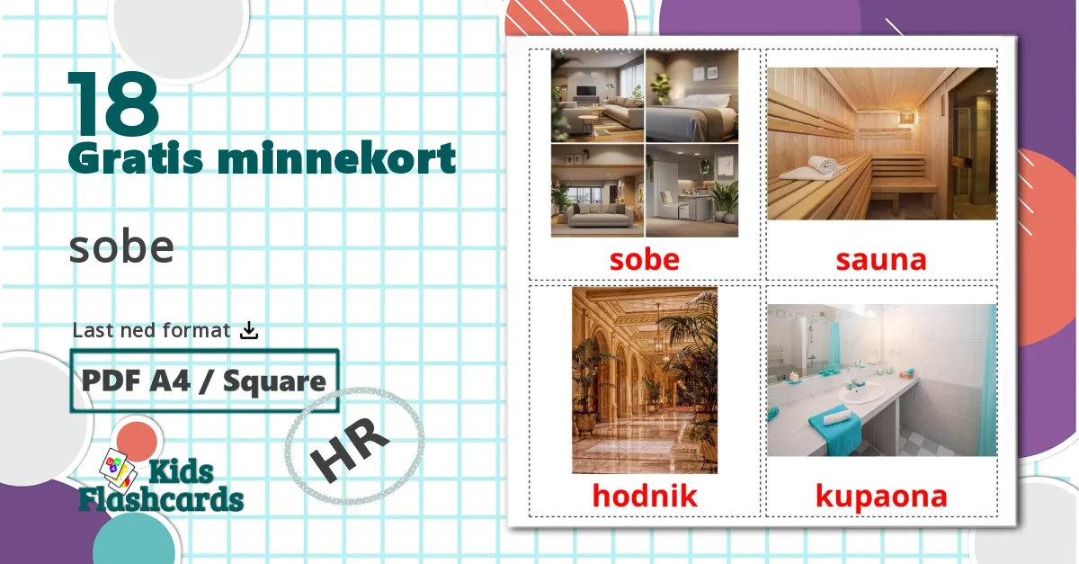 18 sobe bildekort