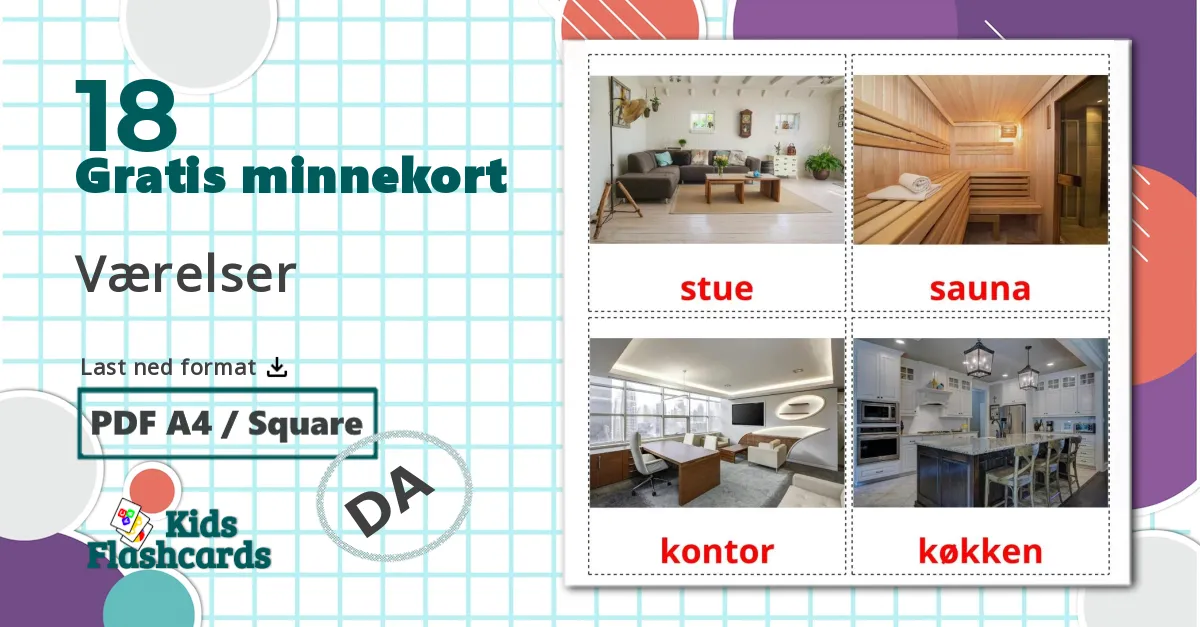 18 Værelser bildekort
