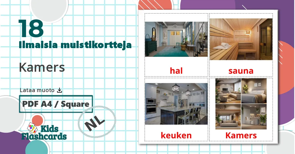 18 Kamers lasten kuvakortit