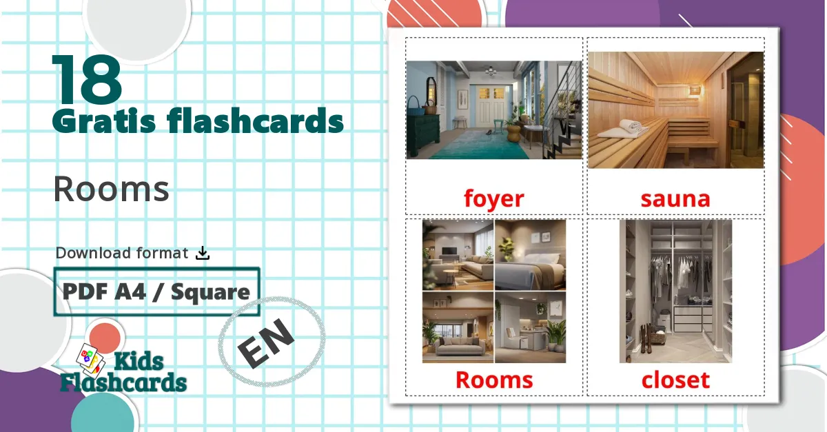 18 Rooms billedkort for børn