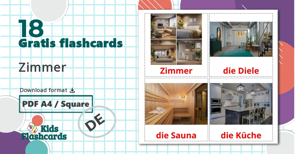 18 Zimmer billedkort for børn