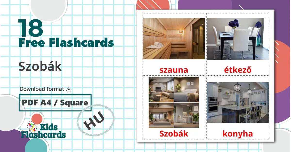 18 Szobák flashcards