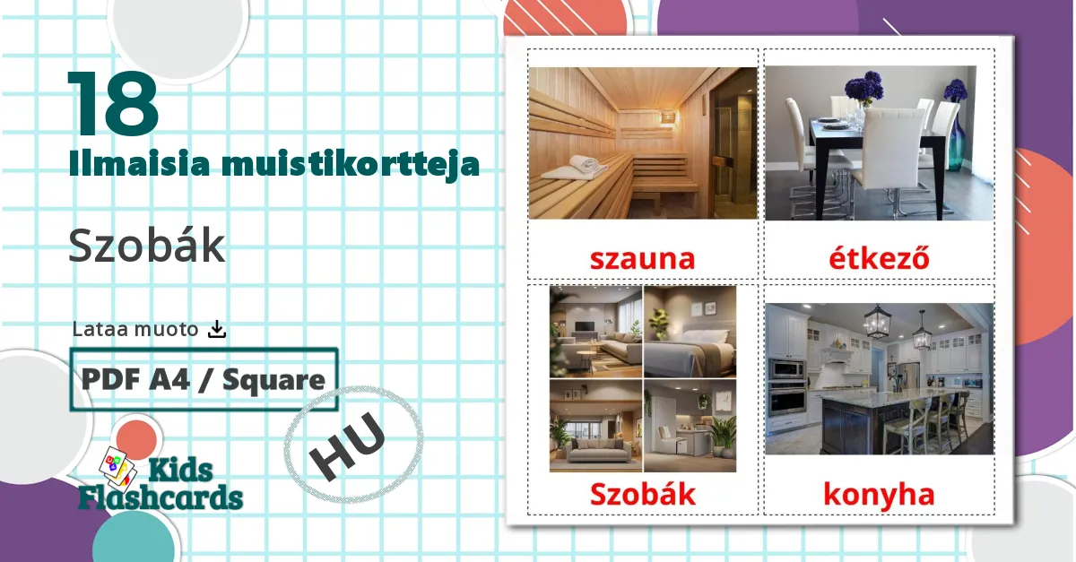 18 Szobák lasten kuvakortit
