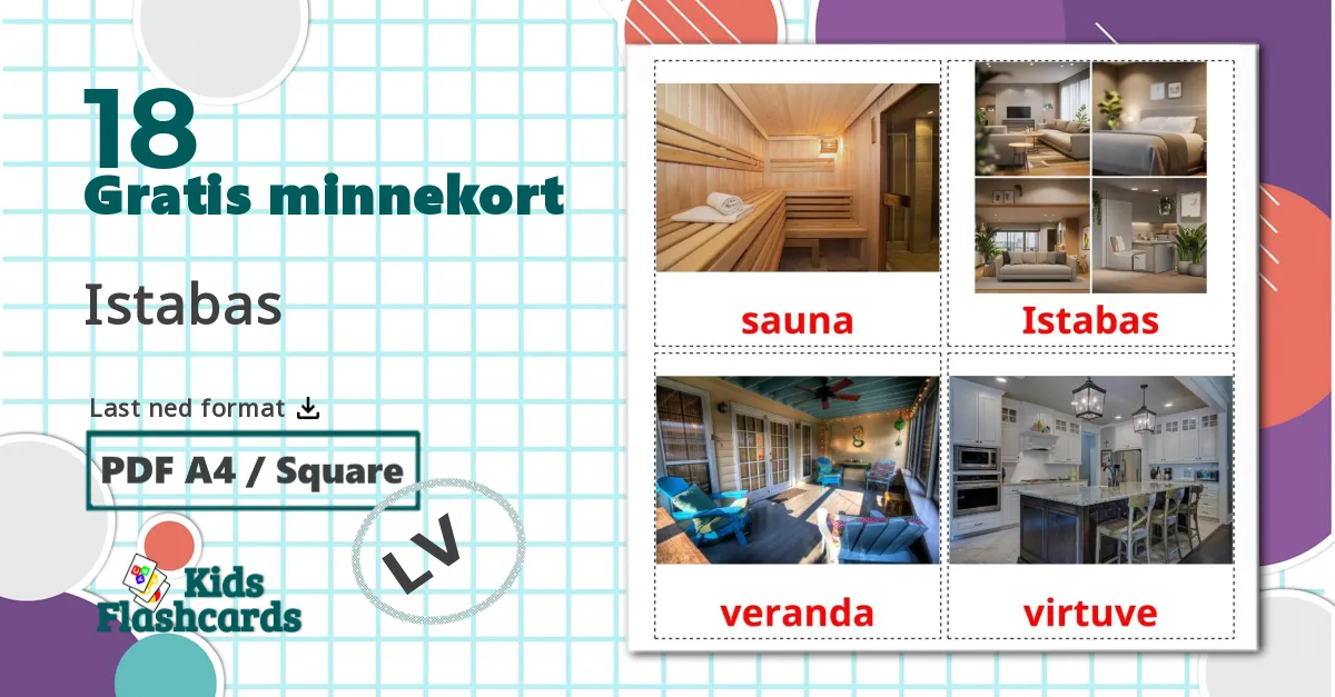 18 Istabas bildekort