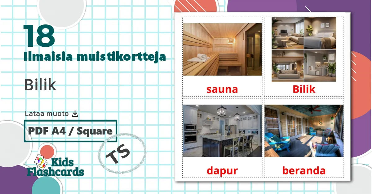 18 Bilik  lasten kuvakortit