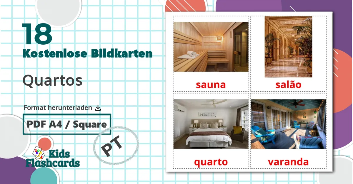 18 Bildkarten für Quartos