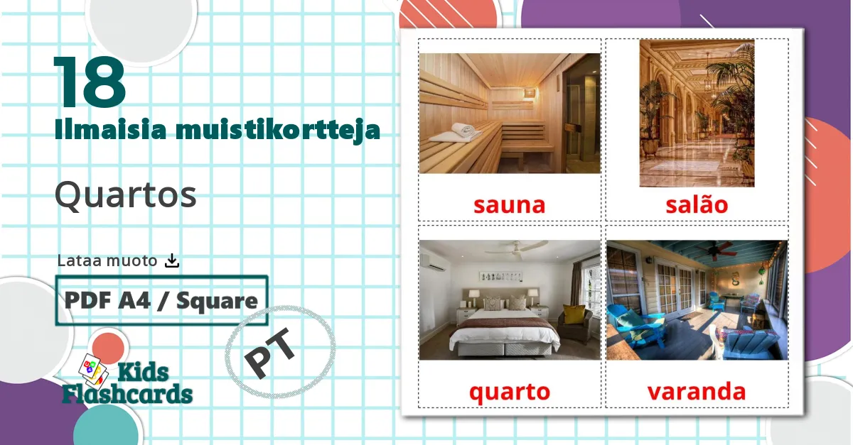 18 Quartos  lasten kuvakortit