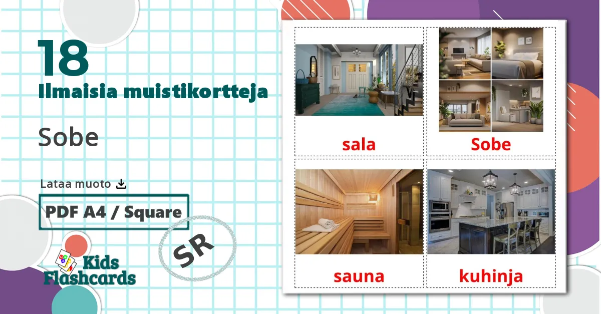 18 Sobe lasten kuvakortit