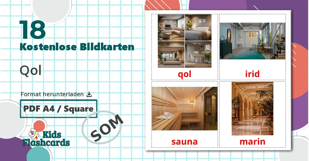 18 Bildkarten für Qol