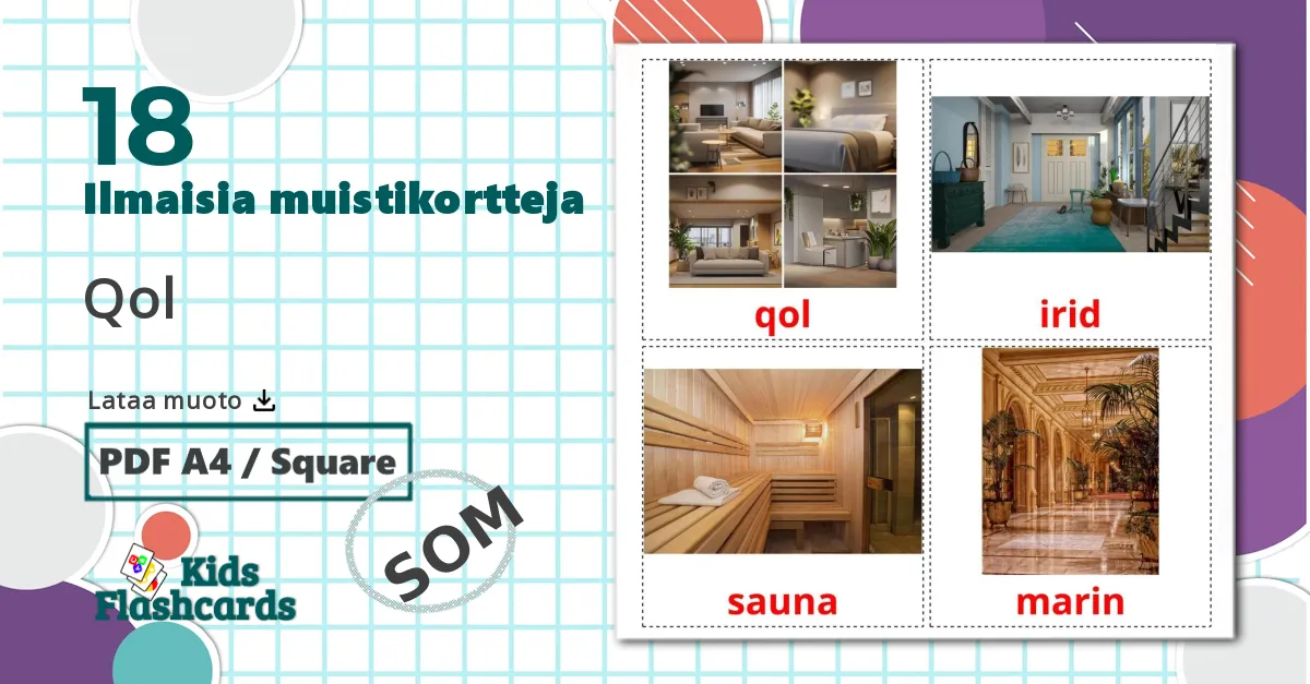 18 Qol lasten kuvakortit