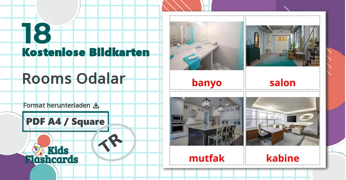 18 Bildkarten für Rooms Odalar