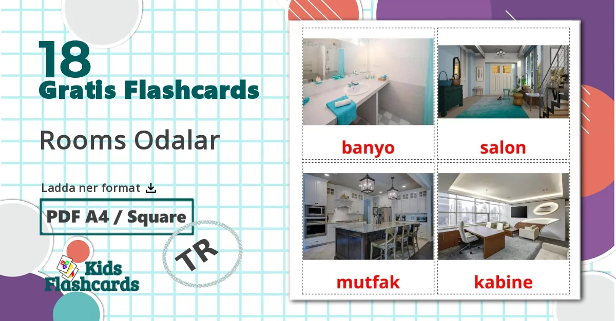 18 Rooms Odalar bildkort för barn