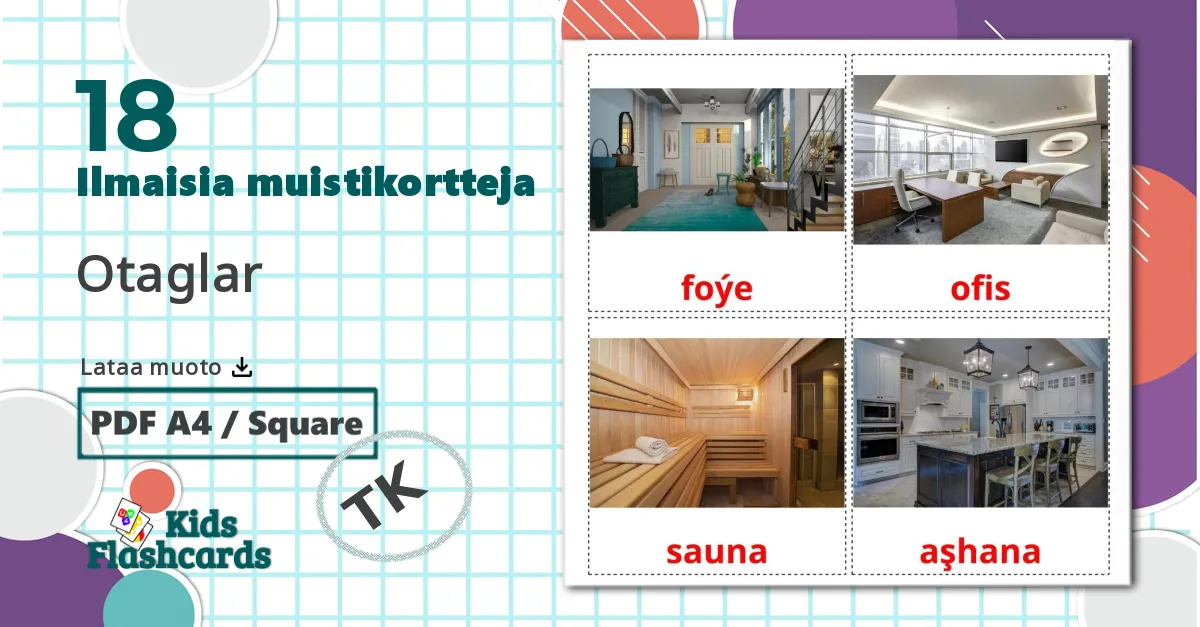 18 Otaglar lasten kuvakortit