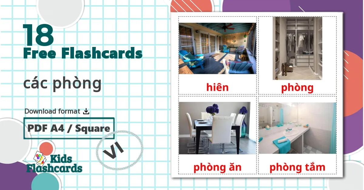 18 các phòng flashcards