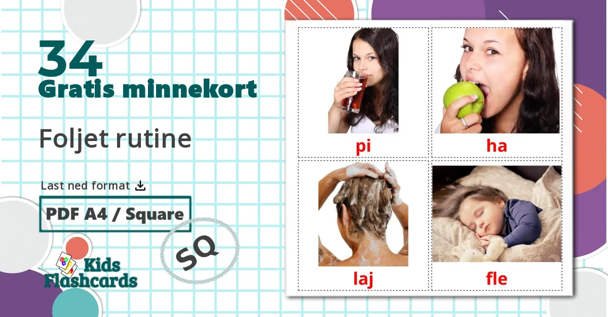 Rutinemessige verb - Ordforrådskort for albansk