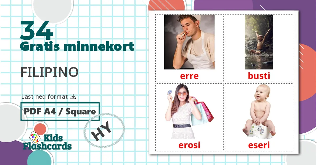 34 Rutinemessige verb bildekort