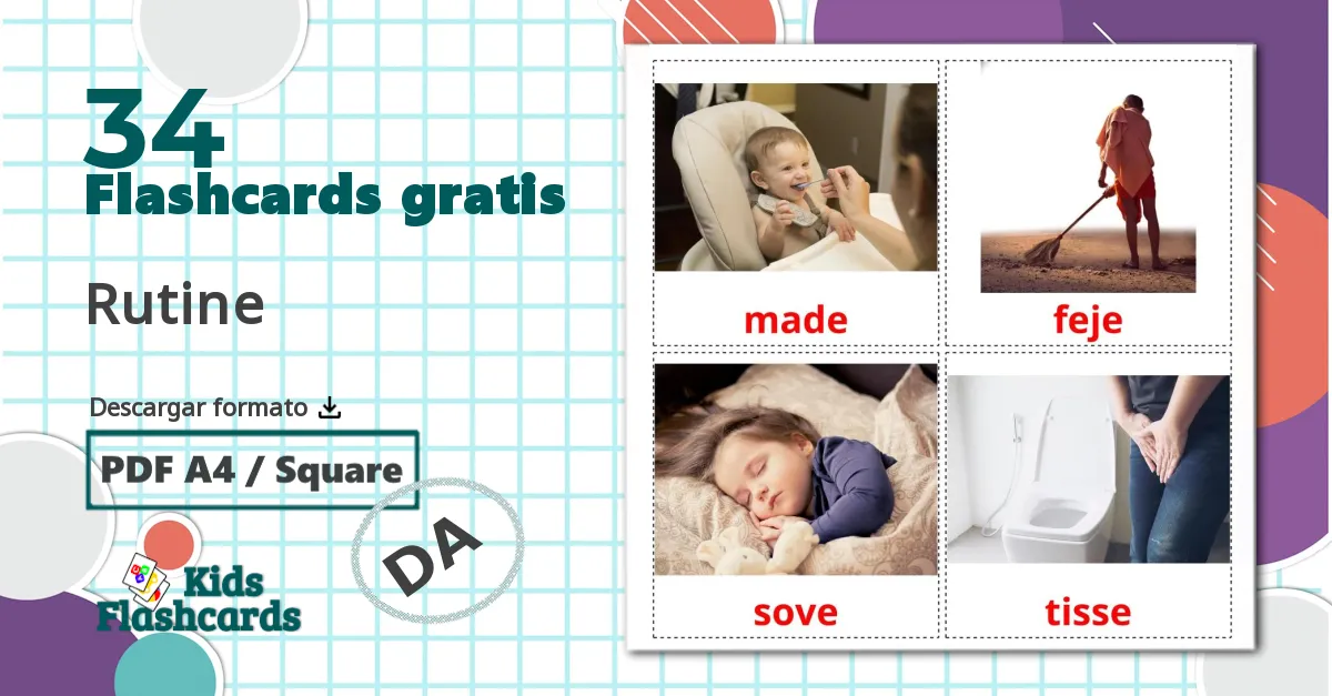 34 tarjetas didacticas de Rutine