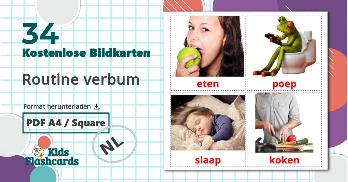 34 Bildkarten für Routine verbum