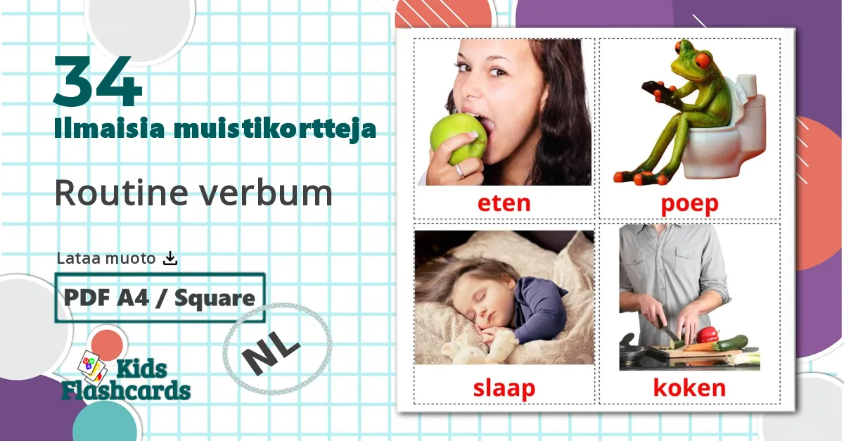 34 Routine verbum lasten kuvakortit