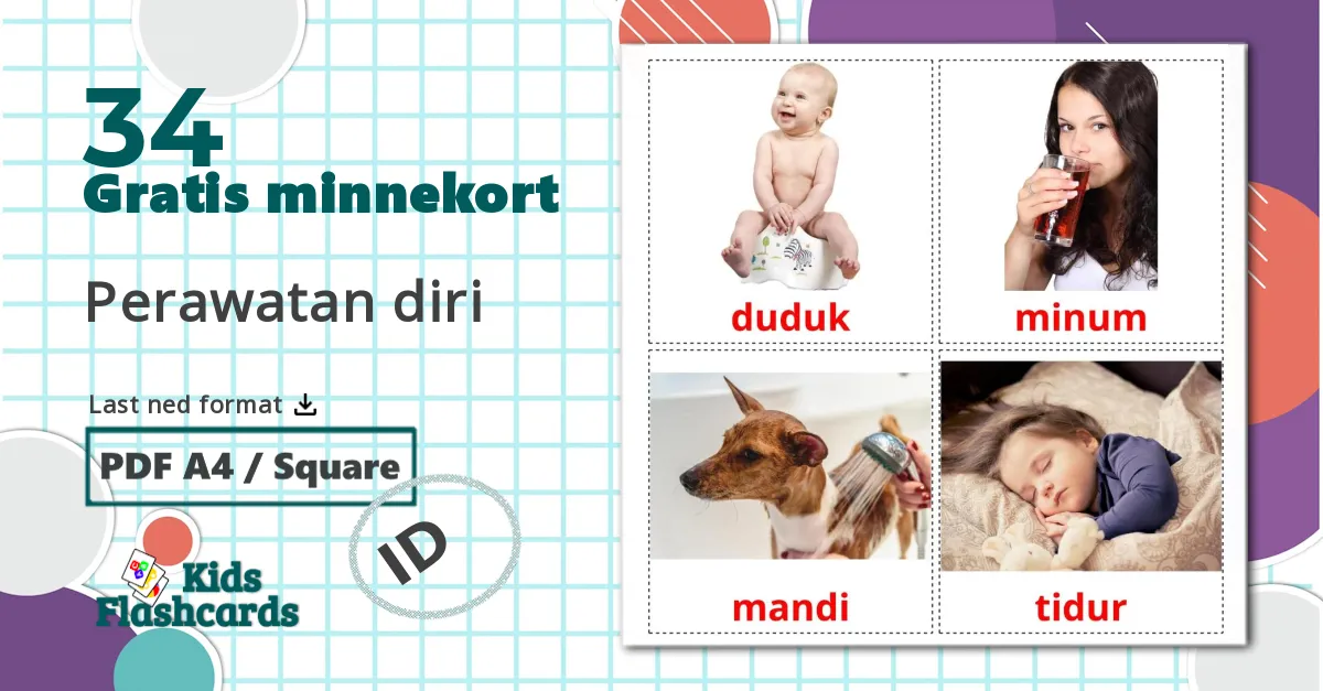 34 Perawatan diri bildekort